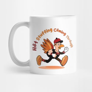 Hot Stuffing Coming Through | Cartoon Turkey Running | Thanksgiving Mug